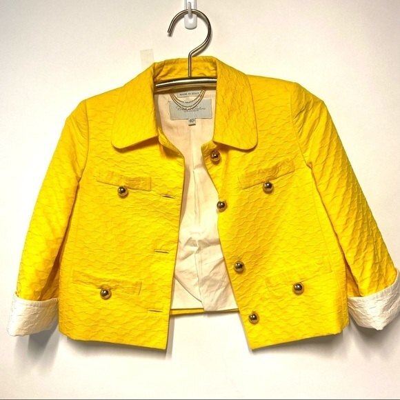 Couture Couture Jacquard 3/4 Sleeve Coat Twiggy Mod Style Los Angeles 40 M - Picture 12 of 15